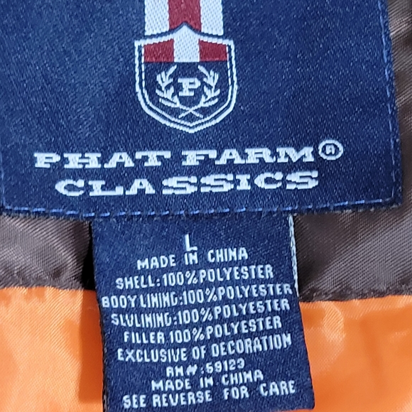 Phat Farm Mens Large Y2K Vintage satin puff flight jacket - Picture 9 of 16